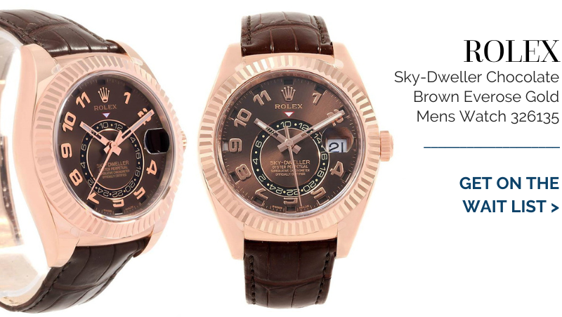 Rolex Sky-Dweller Chocolate Brown Everose Gold Mens Watch 326135