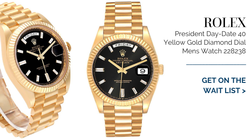 Rolex President Day-Date 40 Yellow Gold Diamond Dial Mens Watch 228238