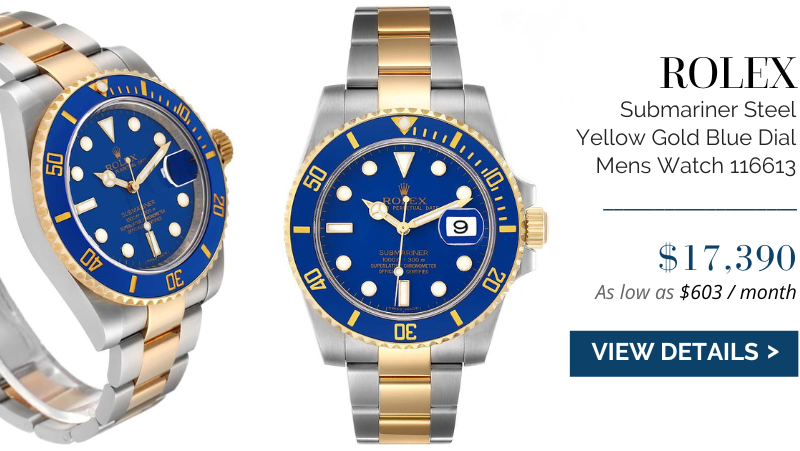 Rolex Submariner Steel Yellow Gold Blue Dial Mens Watch 116613