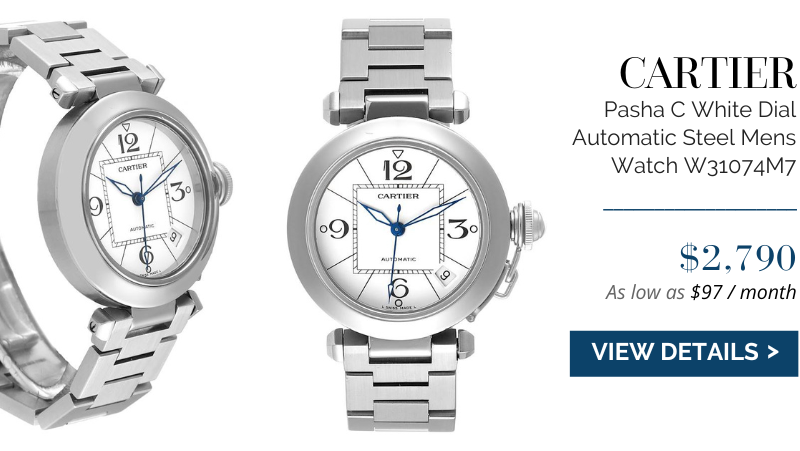 Cartier Pasha C White Dial Automatic Steel Mens Watch W31074M7