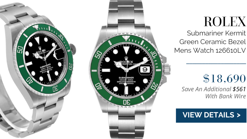 Rolex Submariner Kermit Green Ceramic Bezel Mens Watch 126610LV