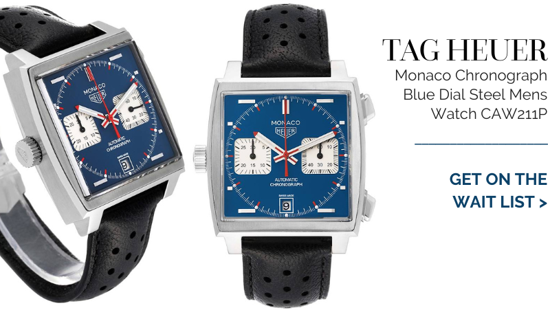 Tag Heuer Monaco Chronograph Blue Dial Steel Mens Watch CAW211P