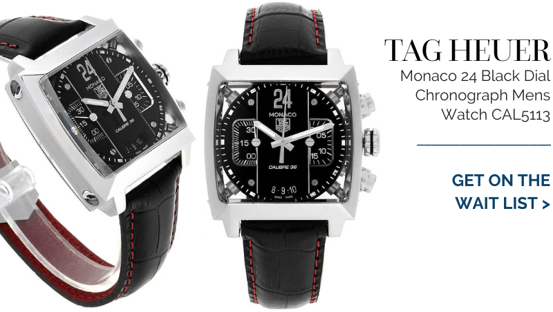 Tag Heuer Monaco 24 Black Dial Chronograph Mens Watch CAL5113