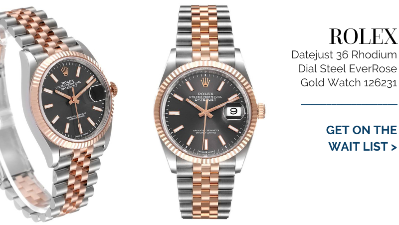 Rolex Datejust 36 Rhodium Dial Steel EverRose Gold Watch 126231