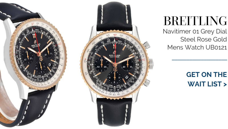 Breitling Navitimer 01 Grey Dial Steel Rose Gold Mens Watch UB0121
