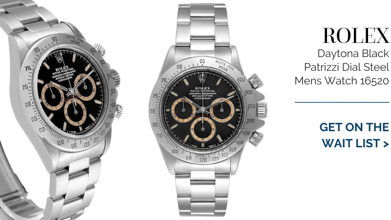 Rolex Daytona Black Patrizzi Dial Steel Mens Watch 16520