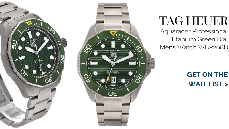 Tag Heuer Aquaracer Professional Titanium Green Dial Mens Watch WBP208B