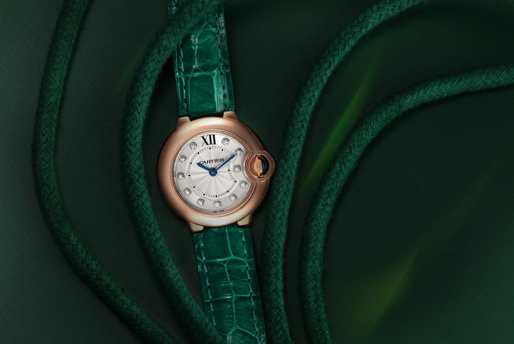 Cartier Ballon Bleu 28 Rose Gold Diamond Ladies Watch WE902050