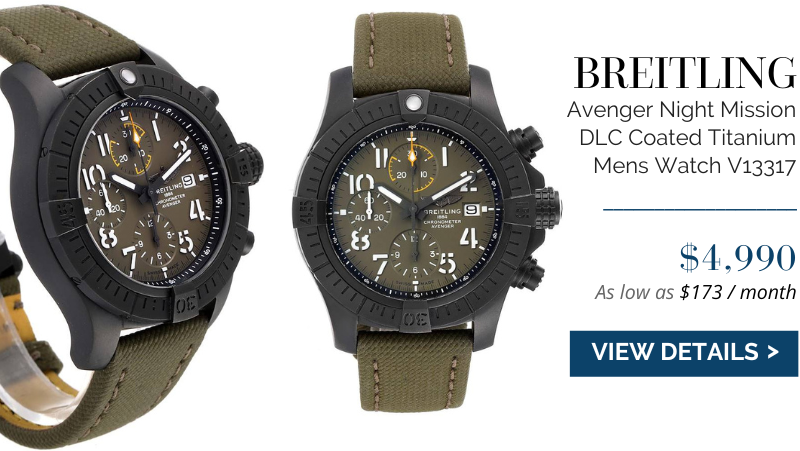 Breitling Avenger Night Mission DLC Coated Titanium Mens Watch V13317