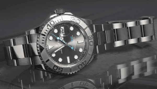 Rolex Yacht-Master Rhodium Dial Steel Platinum Mens Watch 116622