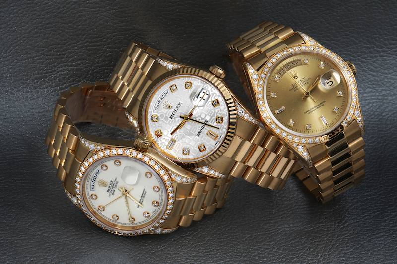 Rolex Day-Date Yellow Gold Diamond Watches