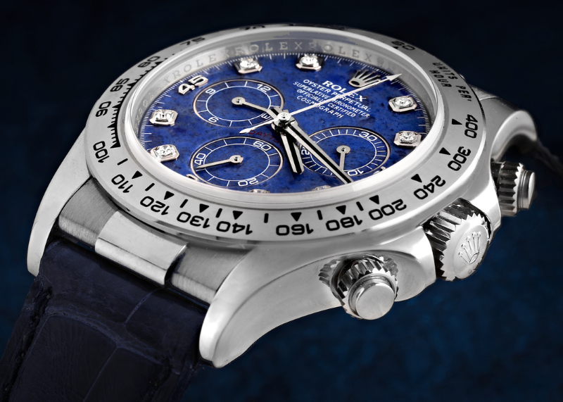 Rolex Daytona White Gold Sodalite Diamond Dial Mens Watch 116519