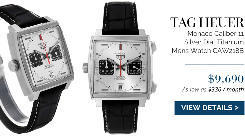 Tag Heuer Monaco Caliber 11 Silver Dial Titanium Mens Watch CAW218B