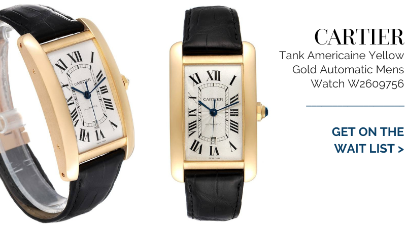 Cartier Tank Americaine Yellow Gold Automatic Mens Watch W2609756