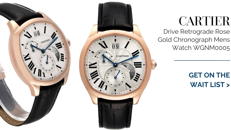 Cartier Drive Retrograde Rose Gold Chronograph Mens Watch WGNM0005