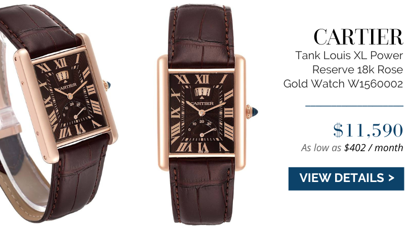 Cartier Tank Louis XL Power Reserve 18k Rose Gold Watch W1560002