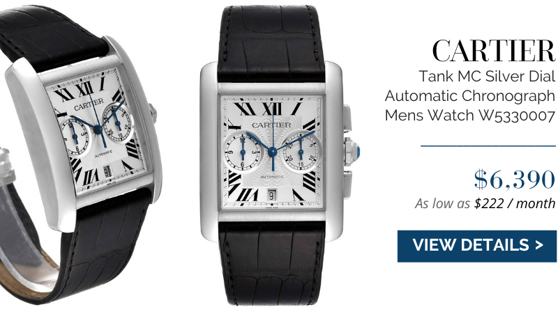 Cartier Tank MC Silver Dial Automatic Chronograph Mens Watch W5330007