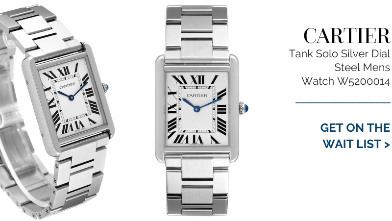 Cartier Tank Solo Silver Dial Steel Mens Watch W5200014