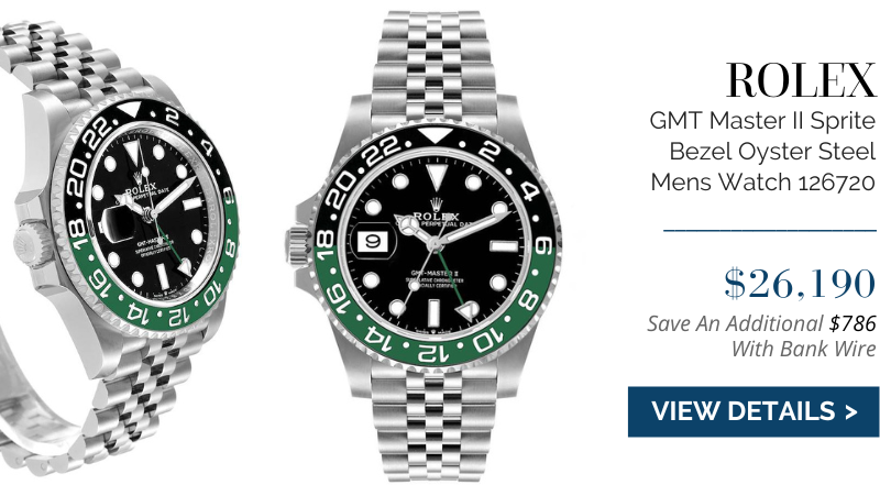 Rolex GMT Master II Sprite Bezel Oyster Steel Mens Watch 126720