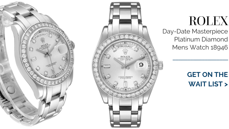 Rolex Day-Date Masterpiece Special Edition Platinum Diamond Mens Watch 18946