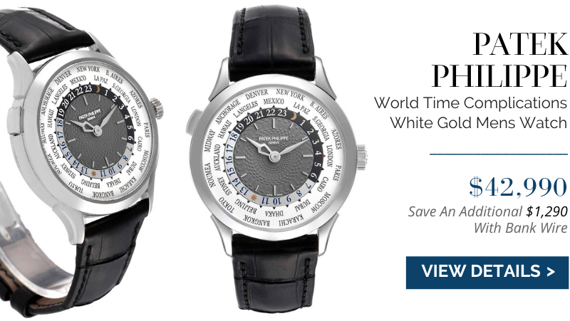 Patek Philippe World Time Complications White Gold Mens Watch