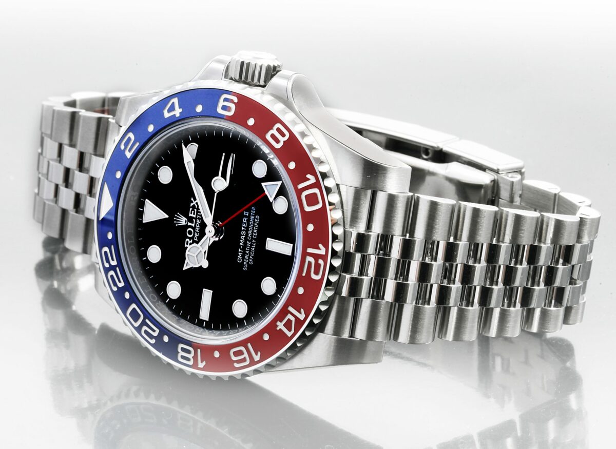 Rolex GMT Master II Pepsi Bezel Jubilee Steel Mens Watch 126710 BLRO