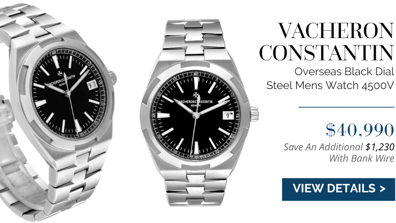 Vacheron Constantin Overseas Black Dial Steel Mens Watch 4500V