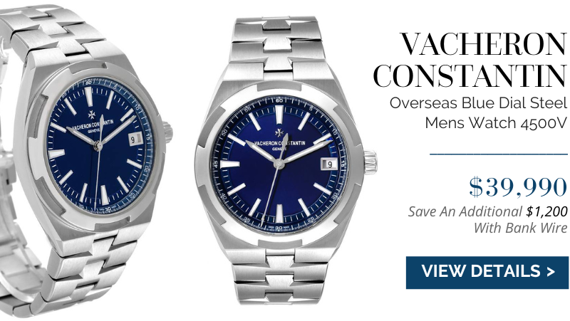 Vacheron Constantin Overseas Blue Dial Steel Mens Watch 4500V 