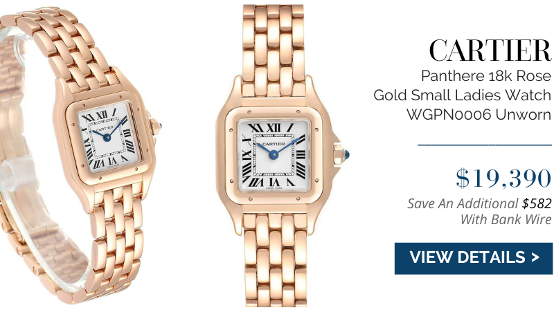 Cartier Panthere 18k Rose Gold Small Ladies Watch WGPN0006 Unworn