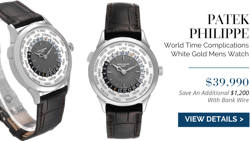 Patek Philippe World Time Complications White Gold Mens Watch 5230G