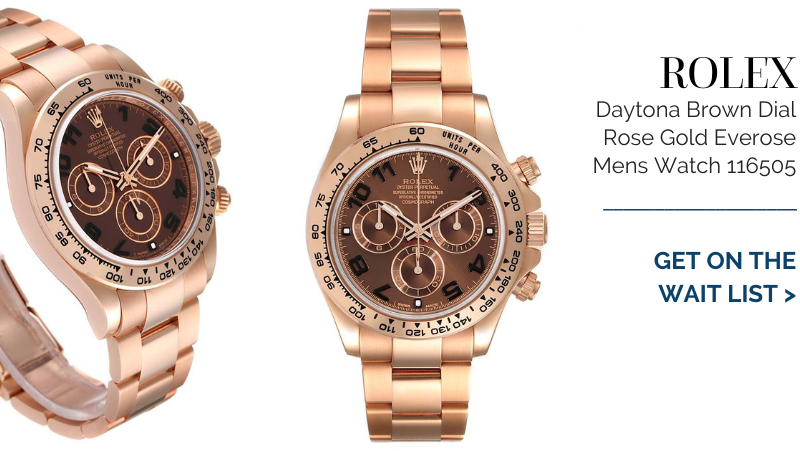 Rolex Daytona Brown Dial Rose Gold Everose Mens Watch 116505