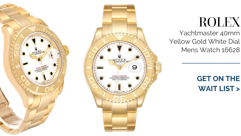 Rolex Yachtmaster 40mm Yellow Gold White Dial Mens Watch 16628