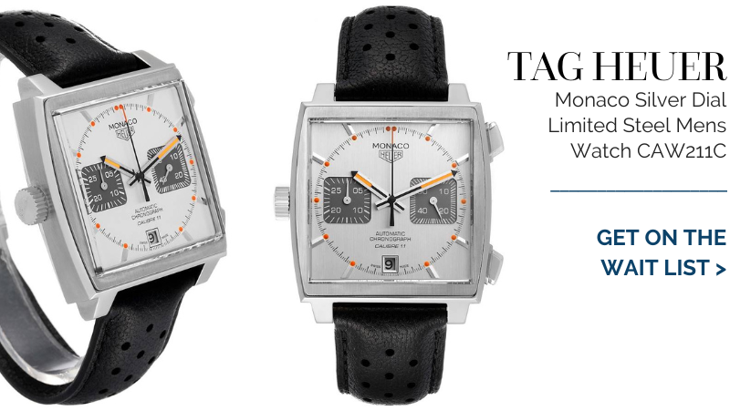 Tag Heuer Monaco Silver Dial Limited Steel Mens Watch CAW211C