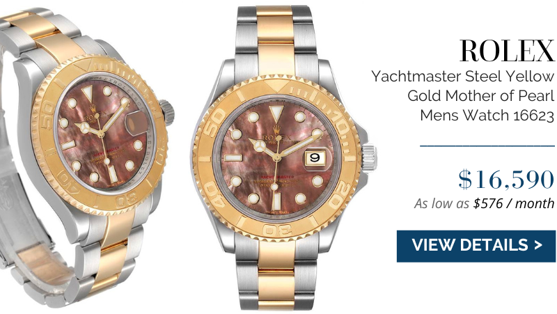 Rolex Yachtmaster Steel Yellow Gold Mother of Pearl Mens Watch 16623