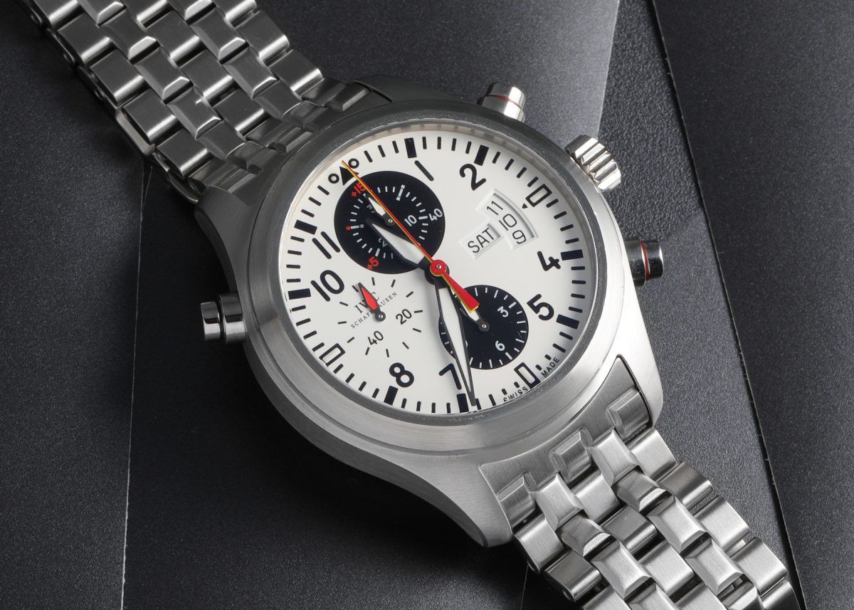 IWC Rattrapante Chronograph Panda Dial Limited Edition German National Team Steel Mens Watch IW371803