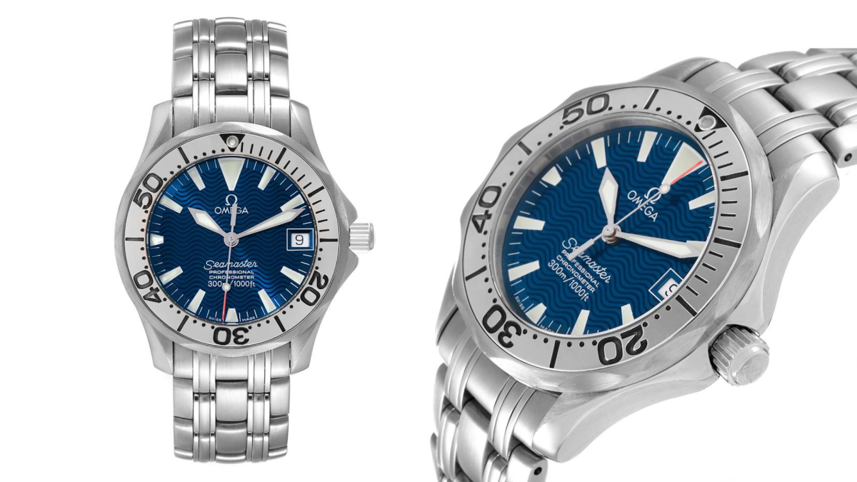 Omega Seamaster Midsize Steel Electric Blue Dial Mens Watch 2554.80.00