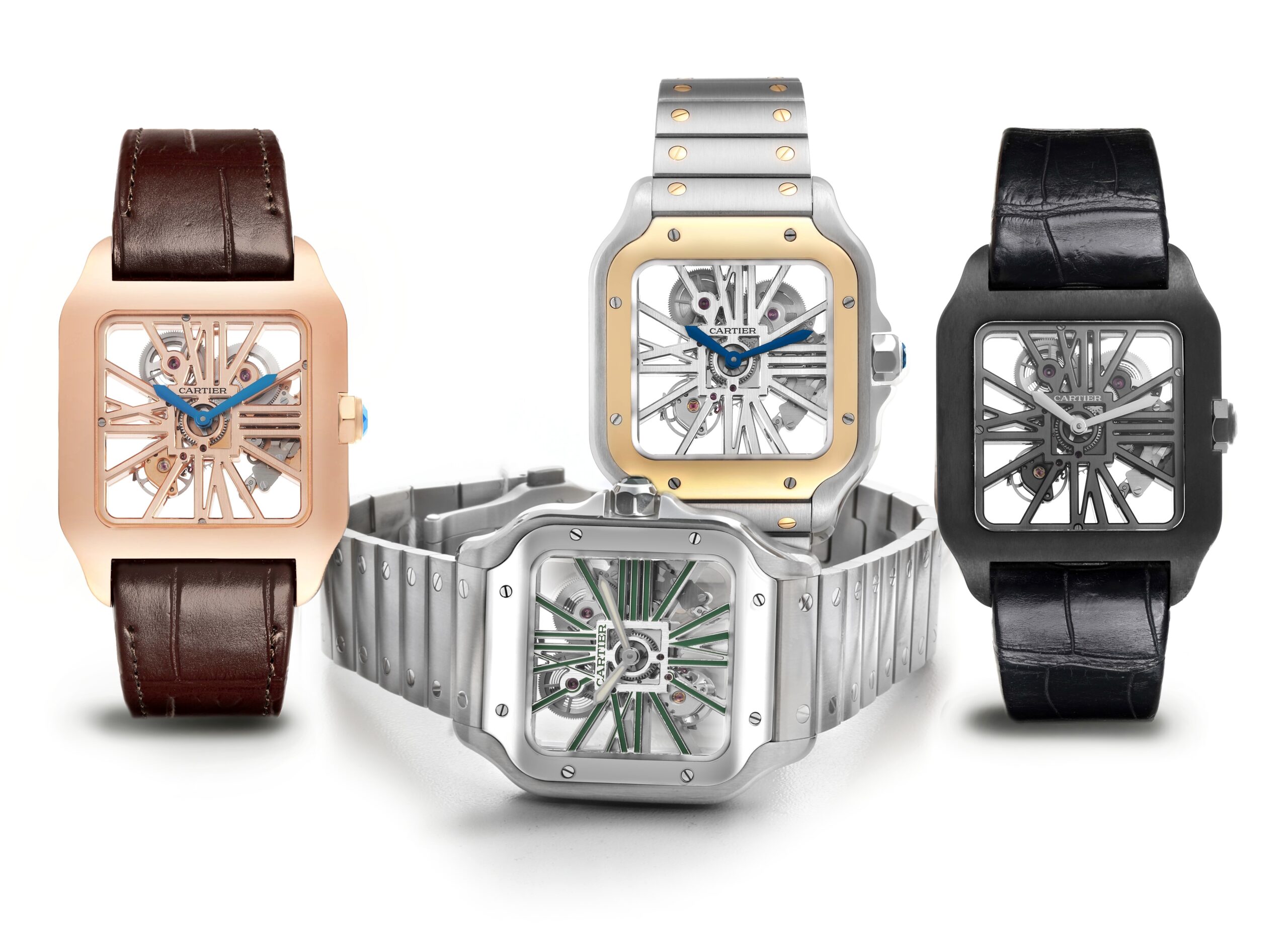 Cartier Santos Dumont and Santos de Cartier Skeleton Dial Models