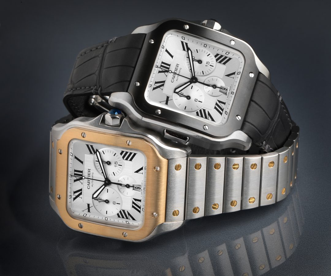 Santos de Cartier XL Chronograph Steel and Steel Yellow Gold