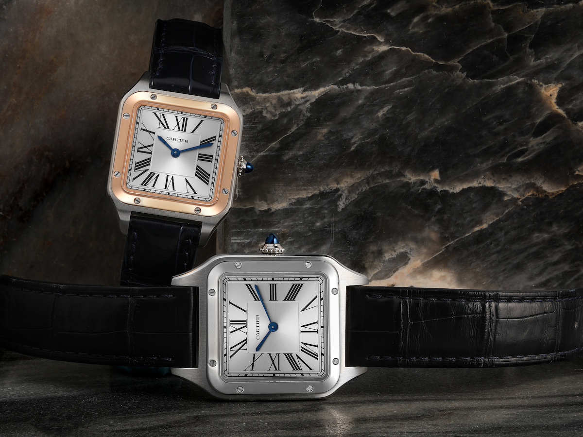 Cartier Santos Dumont in Steel Rose Gold and Stainless Steel