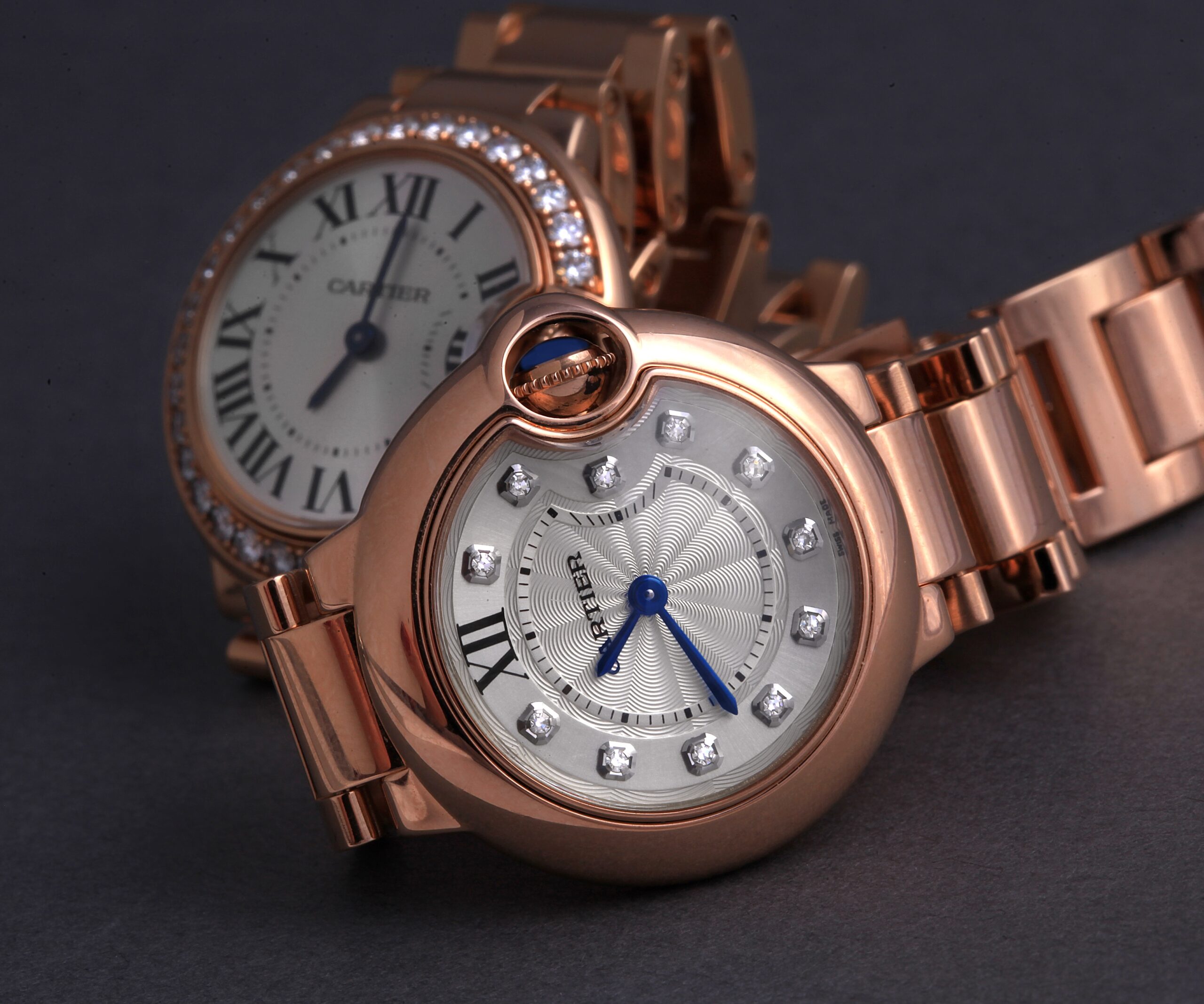 Cartier Ballon Bleu 28mm Rose Gold Diamond Dial Ladies Watch WE902025