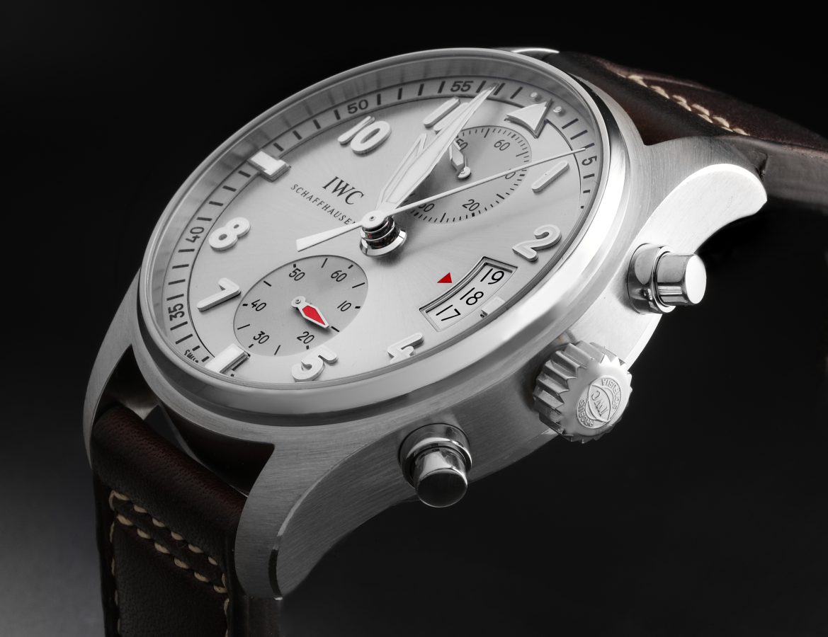 IWC Pilot Spitfire Ju Air Chronograph Silver Dial Mens Watch IW387809