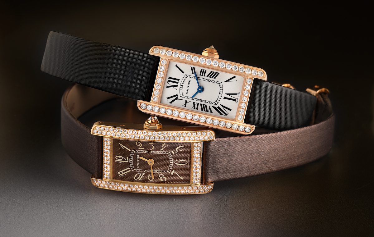 Cartier Tank Americaine Rose Gold Diamond Ladies Watches