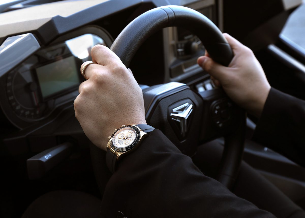 Rolex Daytona Yellow Gold Ceramic Bezel Rubber Strap Watch 116518