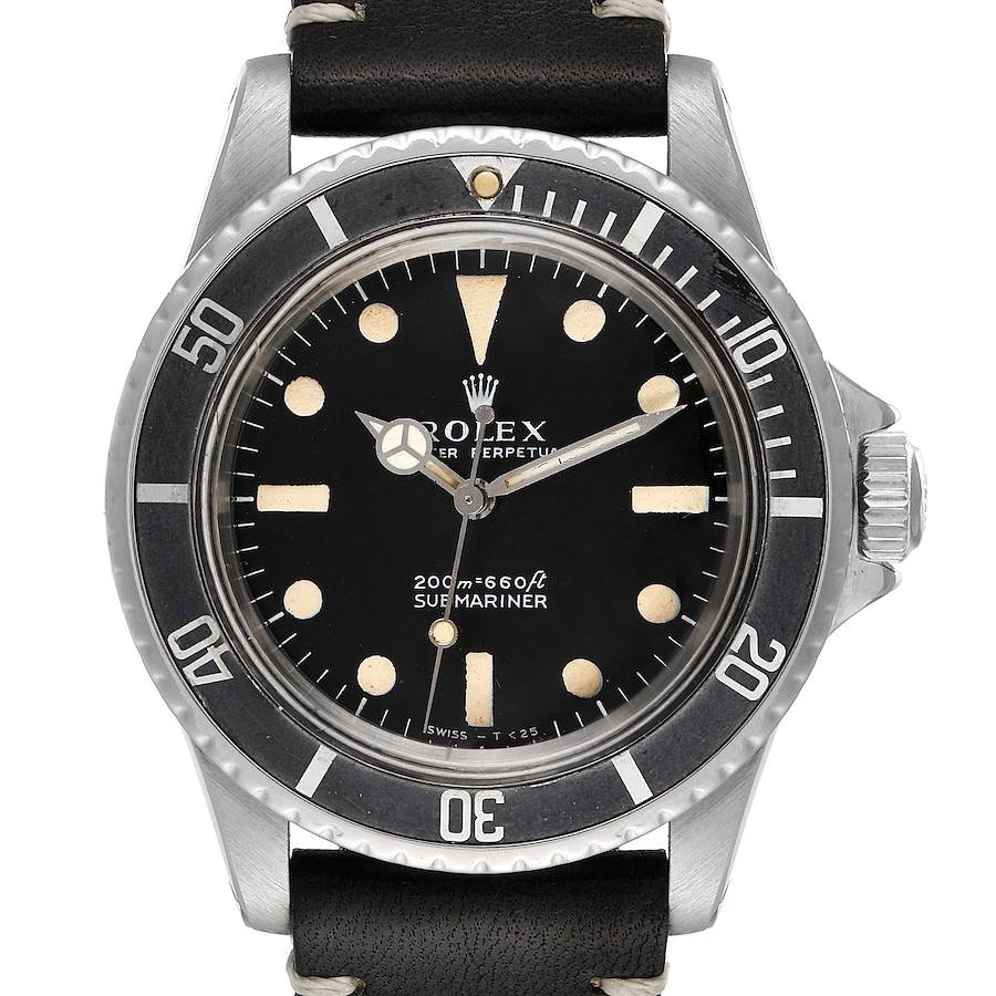 Rolex Submariner Black Dial Vintage Stainless Steel Mens Watch 5513
