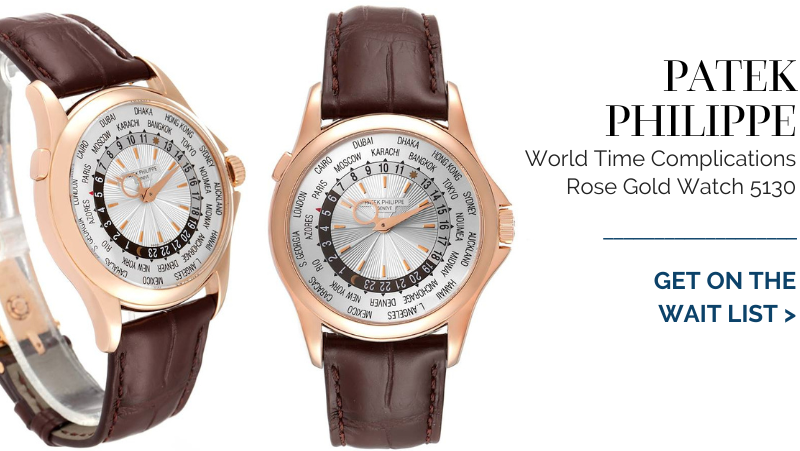 Patek Philippe World Time Complications Rose Gold Mens Watch 5130