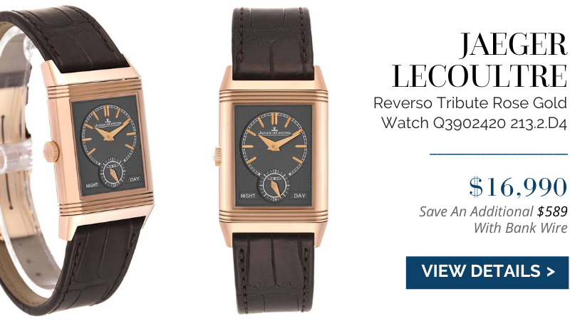 Jaeger LeCoultre Reverso Tribute Rose Gold Mens Watch Q3902420 213.2.D4