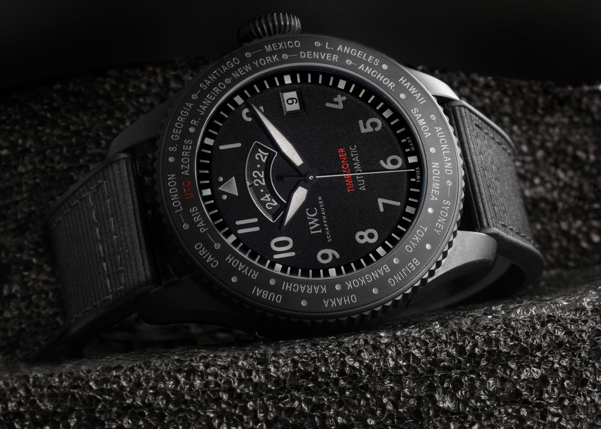 IWC Pilots Timezoner Top Gun Ceratanium Mens Watch IW395505
