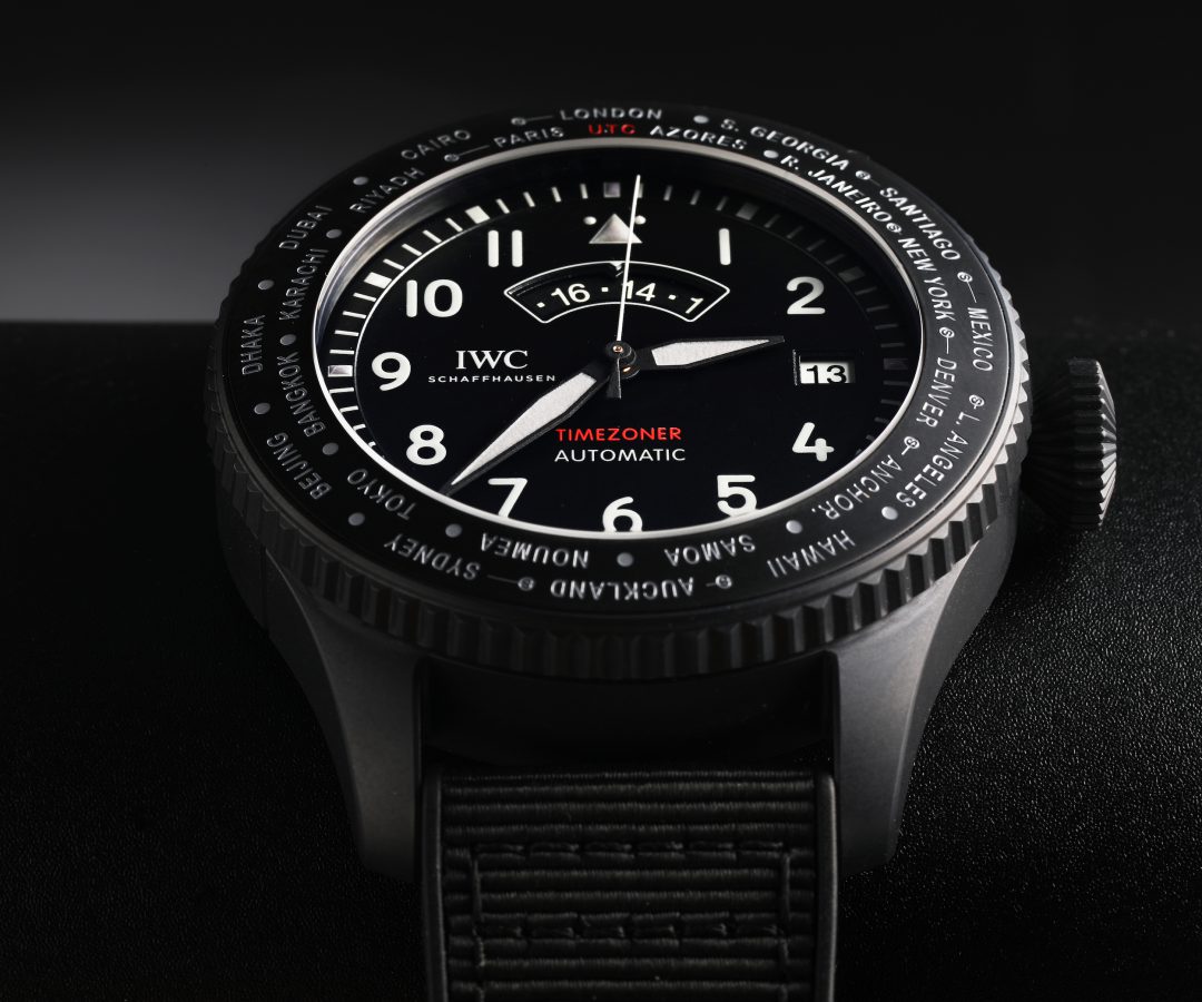 IWC Pilots Timezoner Top Gun Ceratanium Mens Watch IW395505