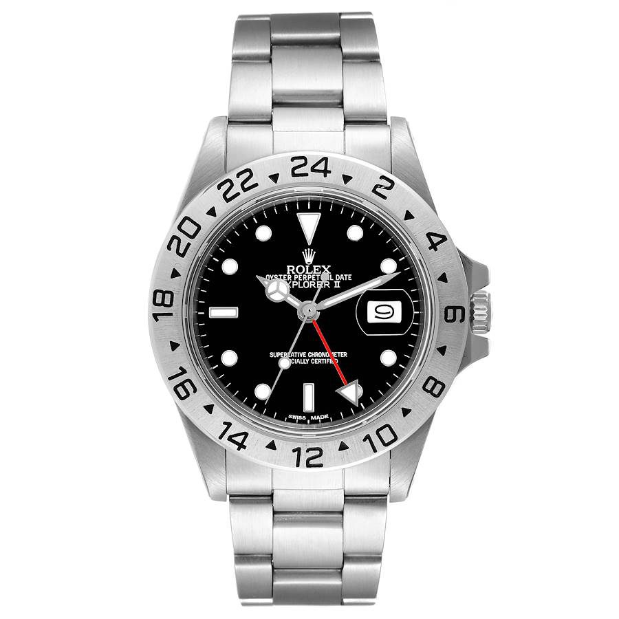 Rolex Explorer II Transitional Stainless Steel Black Dial Mens Watch 16550