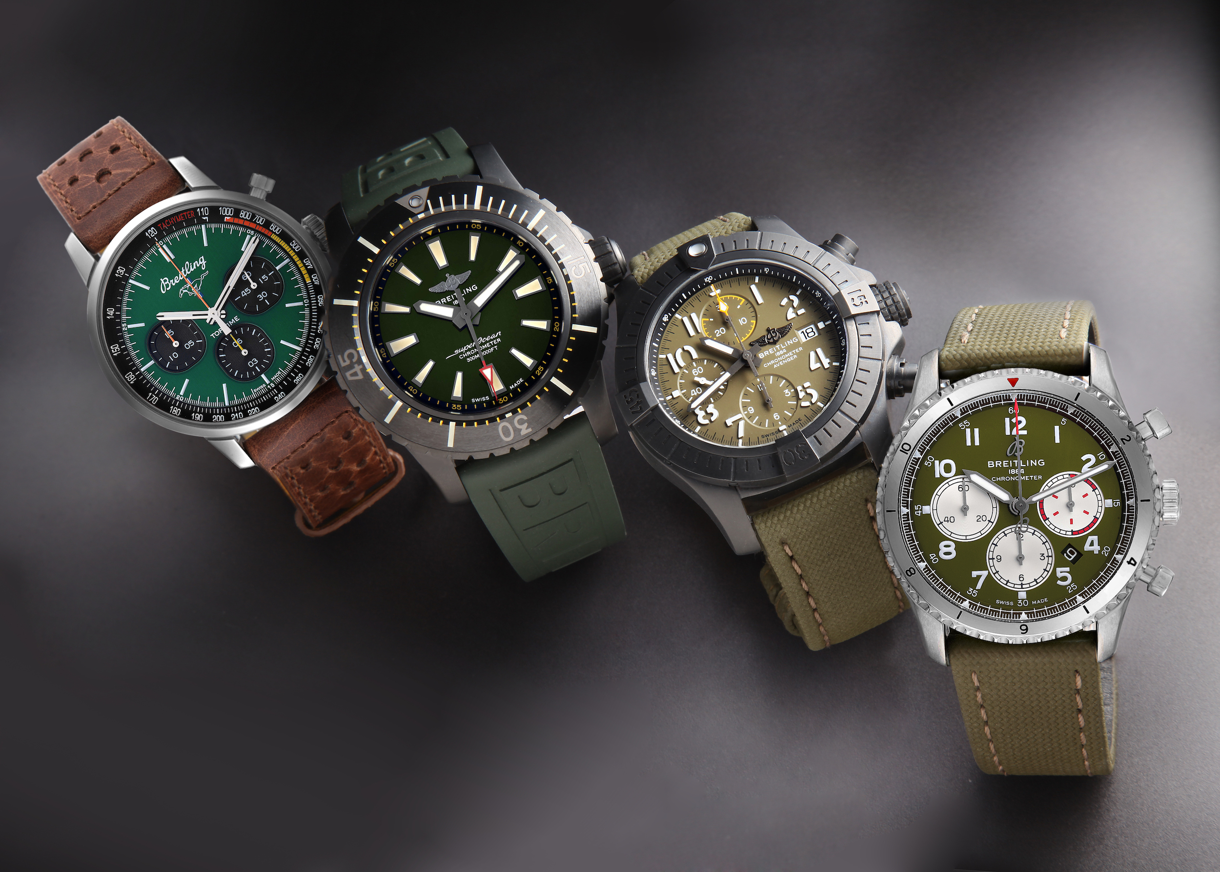 Breitling Top Time, Superocean, Avenger, and Navitimer Aviator